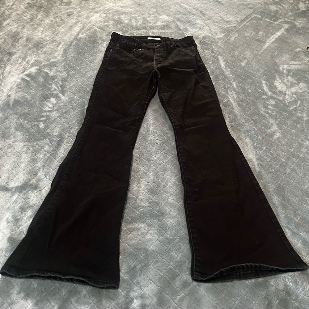 Levi's Dark black Flare Wide Leg‎ Jeans 30